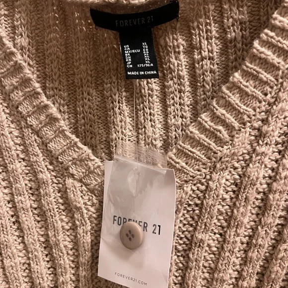 Forever 21 Women's Cream Cardigan Sweater - Picture 2 of 4